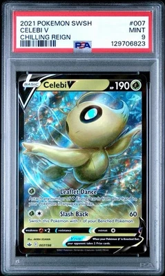 2021 Pokemon SWSH Chilling Reign # 007 Celebi V PSA 9 Card MINT! Trusted Seller! - Image 1 of 2