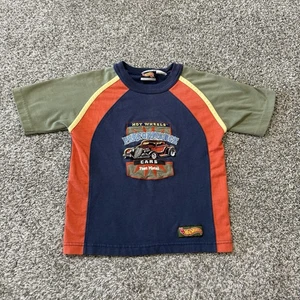 Vtg Hot Wheels Kids Tee Shirt Cute 90s Y2K 1999 Embroidered Race Car - Picture 1 of 7