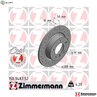 2x BRAKE DISC 150.3487.52 FOR MINI COUNTRYMAN/COOPER PACEMAN/HATCH/PEQUENO 2.0L - Image 1 of 4