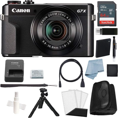Cámara digital Canon PowerShot G7 X Mark II - Paquete avanzado de vlogging de 64 GB Foto 1 de 4