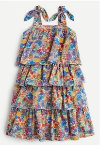 Crewcuts J Crew Tier Girls’ Ruffle Dress Liberty Of London Margaret Annie Size 8 - Picture 1 of 3