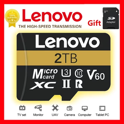 Lenovo 2TB 1TB 512GB 256GB 128GB Micro SD TF Memory Card V60 High Speed 100MB/s - Image 1 of 4