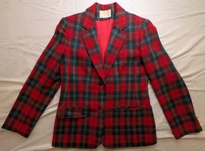 Vintage Pendleton Tartan Plaid Women's Blazer - Virgin Wool - Made In USA - Sz 6 - Picture 1 of 13