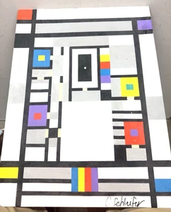 ORIGINAL ART C. SCHLEIFER GEOMETRIC ABSTRACTION - Picture 1 of 4