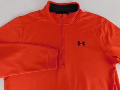 Chaqueta Pullover Under Armour ColdGear Para Hombres Naranja Forrada de Vellón Media Cremallera XL Foto 1 de 4