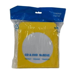 Lote de fundas de CD de papel de color amarillo con ventana y solapa - Imagen 1 de 3