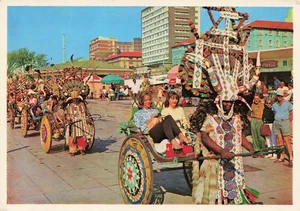 Durban South Africa Ricksha Parade Vintage Postcard - Picture 1 of 2