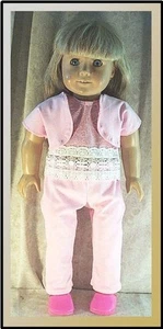 Doll Clothes Made2Fit American Girl 18" Pant 3pcSet Corduroy Pink Top Lace Shrug - Picture 1 of 1