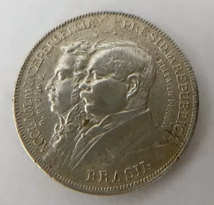 Brazil Silver - .500 Silver (1822 - 1922 Centennial) 2000 Reis Coin - Picture 1 of 2
