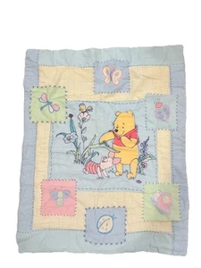 Vintage WINNIE THE POOH Quilt 40 x 32 Piglet Worm Caterpillar Gingham - Picture 1 of 4