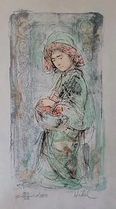 Vintage Edna Hibel 1917-2014 "Mildred" Hand Signed Limited Edition Lithograph - Picture 1 of 15