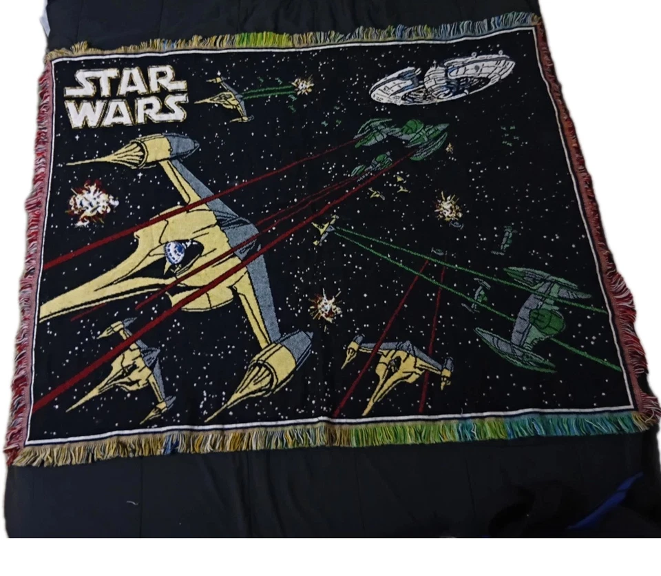 Manta de tapiz de colección Star Wars Episodio 1 North West Company rara Foto 1 de 2