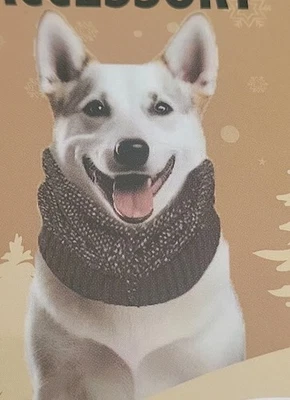 Dog Pet Pull Over Scarf Knit Black and Reflective  White Pattern Size M/L New - Image 1 of 4