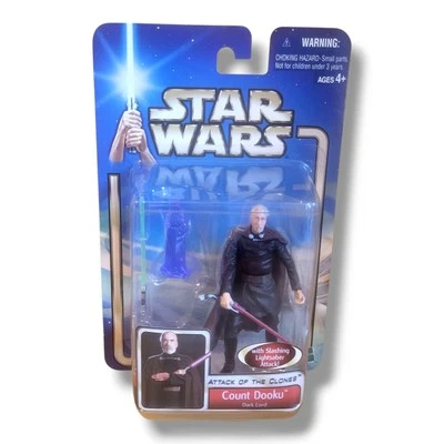 2002 Star Wars ATOC Count Dooku With Slashing Lightsaber Attack Dark Lord Mint - Image 1 of 4