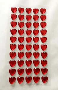 50 x 10 mm selbstklebende Strasssteine Diamant Herzen Handwerk Hochzeit Sammelalbum Edelsteine - Bild 1 von 2