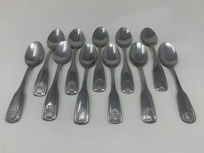 Stainless Walco 11 Teaspoons Coral Pattern Wallace 6 3/8" Rounded Bowl Foto 1 de 4