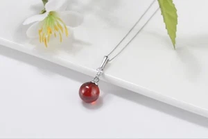 Beniamino 925er Sterling Silber Damen Kette Anhänger Granate Rot Halskette OVP - Picture 1 of 6