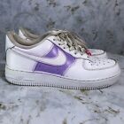 Nike Air Force 1 Womens Sz 8.5 Shoes White Purple Classic Low Trainer Sneakers
