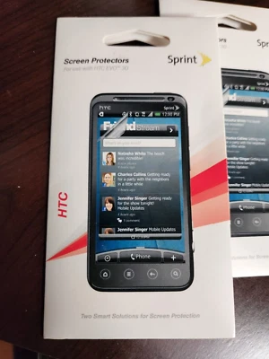 Sprint HTC EVO 3D Screen Protector Lot of 3, 2x Anti Glare, 1x Clear, applicator - Image 1 of 3