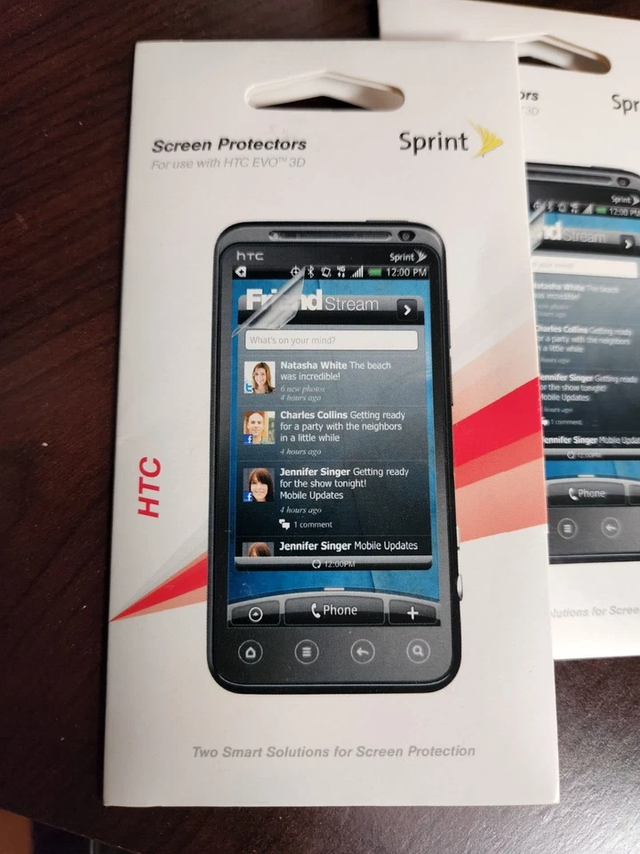 Sprint HTC EVO 3D Protector Pantalla Lote de 3, 2x Antideslumbramiento, 1x Transparente, Aplicador Foto 1 de 3