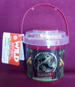 NEW Wild Republic 18 pc Dino Figurine Playset In Mini-Bucket *FREE SHIPPING - Picture 1 of 2