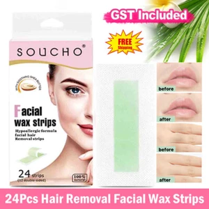 24Pcs Hair Removal Facial Wax Strips Eyebrow Waxing Strips Non Woven Wax Papers - Picture 1 of 12