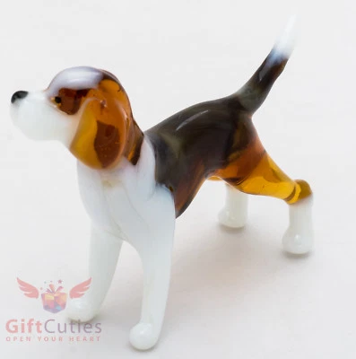 Figura de vidrio soplado artístico del perro Beagle Foto 1 de 4