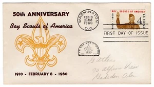 #1145 Boy Scouts 1960 First Day Cover - Mellone #83 - Picture 1 of 2