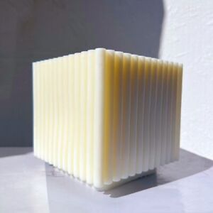 2023 Large size ribbed square candle mold Geometric aroma soy wax silicone mold