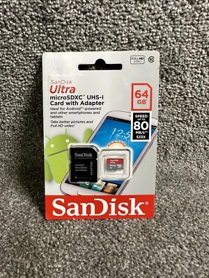 SanDisk Mobile Ultra Class 10 64GB microSD micro SDXC UHS-I U1 Flash Memory Card - Image 1 of 2