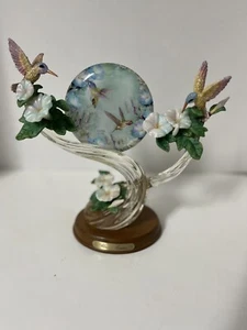 Colibríes Lena Liu "Gloriosous Garden" de The Bradford Exchange 2004 Raro - Imagen 1 de 7