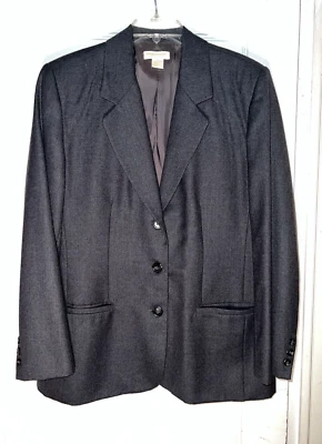 Blazer Brooks Brothers para mujer gris forrado de lana con 3 botones. talla 12. c767 Foto 1 de 4