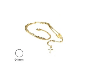 Collana uomo donna Rosario acciaio 4 mm oro - Picture 1 of 1