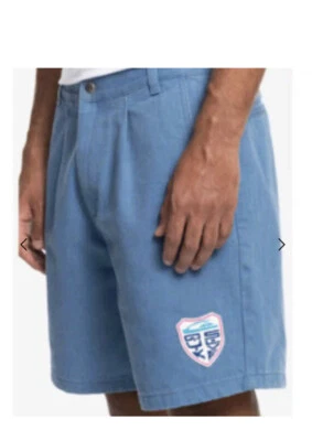 Shorts plissado Quicksilver x Stranger Things Suburbia azul denim tamanho 30 - Imagem 1 de 3