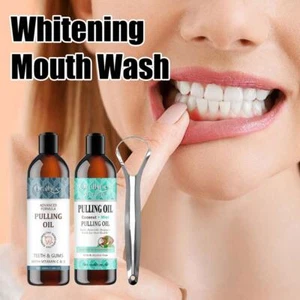 Coconut Oil Pulling Mouthwash with Essential Oils & Vitamin UKs - Picture 1 of 19