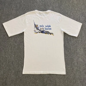 DE COLECCIÓN Polo Ralph Lauren Camisa de Pesca Para Hombres X-Grande XL Blanco Pez Vela Deportista - Imagen 1 de 16