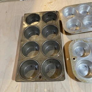 Vintage Metall Cupcake Pfannen Lot 3 - Bild 1 von 8