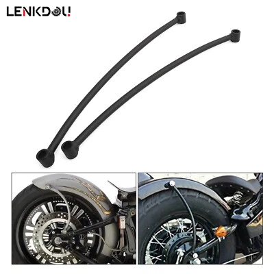 2X Black Steel Rear Fender Struts For Harley Softail 2000-Up Custom Application - Image 1 of 4