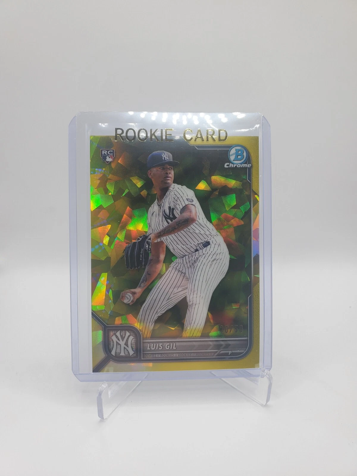 2022 Bowman Chrome Sapphire Luis Gil Yellow 20/50 No. 78 NY Yankees