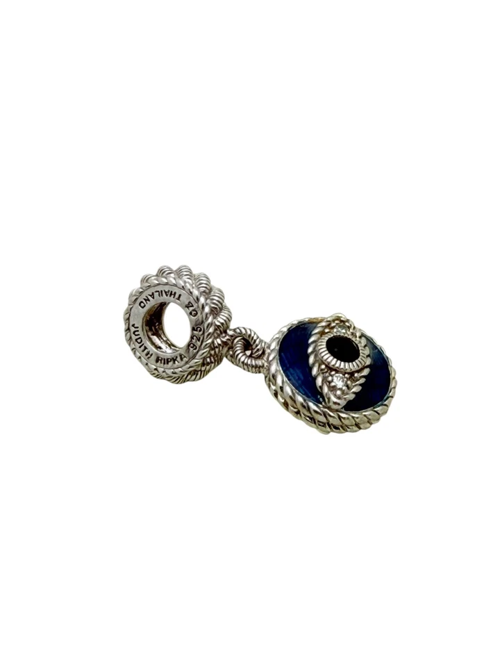 Dije para pulsera Judith Ripka plata esterlina circonita cúbica esmalte azul pavé mal de ojo Foto 1 de 3