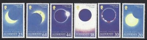 ALDERNEY 1999 TOTAL ECLIPSE OF THE SUN UNMOUNTED MINT SET OF 6 - Picture 1 of 1