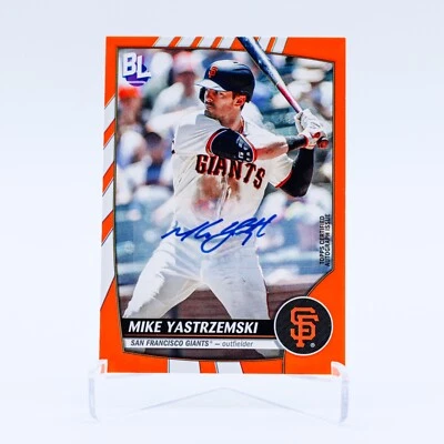 2023 Topps Big League Mike Yastrzemski Auto Electric Orange SP #71 - Image 1 of 2