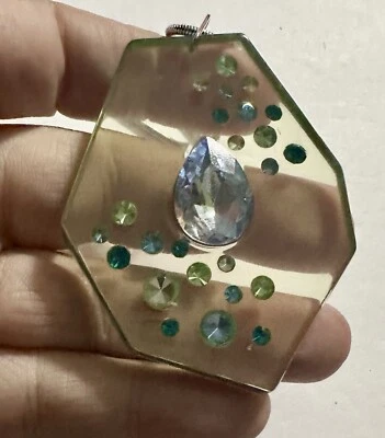 NUEVO CON ETIQUETAS Collar Nine West Ensalada de Frutas Estrás Lucita Colgante Serpiente Cadena Ret. $32 Foto 1 de 4