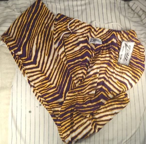 NWT Minnesota Vikings Sweatpants Men’s Size L Zubaz NFL Purple Gold Striped Wide - Picture 1 of 6