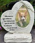 Pet Dog Memorial Stones with Photo Frame Photo Frame, Heart Shaped Pet Dog Ga...