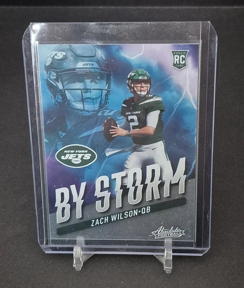 2021 Panini Absolute Zach Wilson BY STORM Insert Rookie Card RC BST-2 NY Jets  - Image 1 of 2