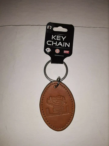 LSU Tigers  Leather Key Chain Ring ( set of two) Cover
