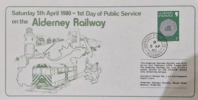 Alderney Railway, 1st Day Of Public Service FDC Postmark 5 April 1980 - Image 1 of 2