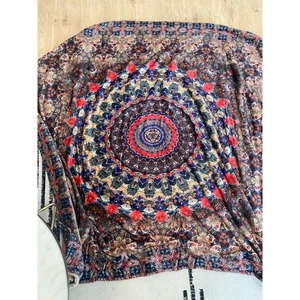 Johnny Was Blanket Cozy Reversible Floral Bandana Soft Fleece Throw Boho NEW - Picture 1 of 7