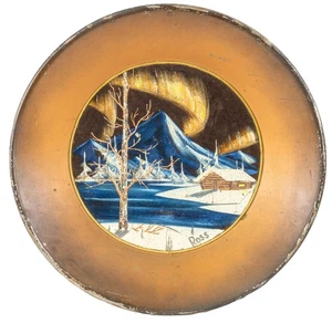 Bob Ross autentico dipinto olio su velluto all'interno Gold Pan Alaska aurora boreale - Foto 1 di 19